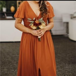 Azazie terracotta bridesmaid dress